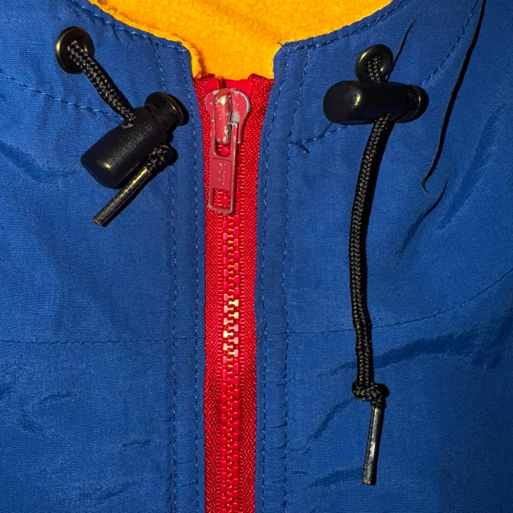 Men's Lands' End Squall Jacket Fleece XL 46-48 Red Blue Nylon USA Vintage - Picture 3 of 9